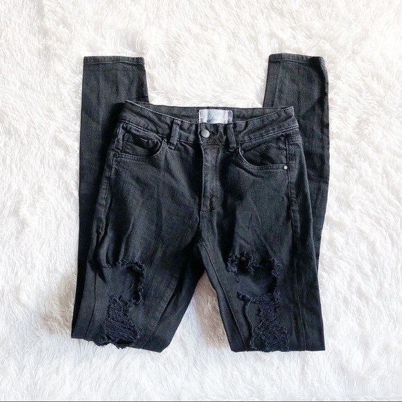 Rachel Roy Black Mid-Rise Skinny Jeans Sz 25 - Picture 4 of 8